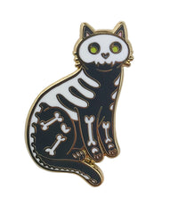Halloween Cats 2021:  Skeleton Cat Enamel Pin
