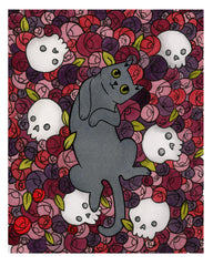 Cat and Skulls