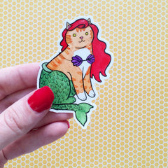 Mermaid Cat Vinyl Sticker