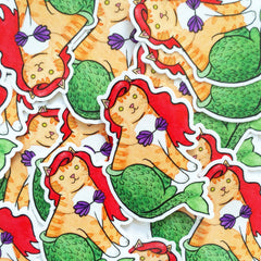 Mermaid Cat Vinyl Sticker
