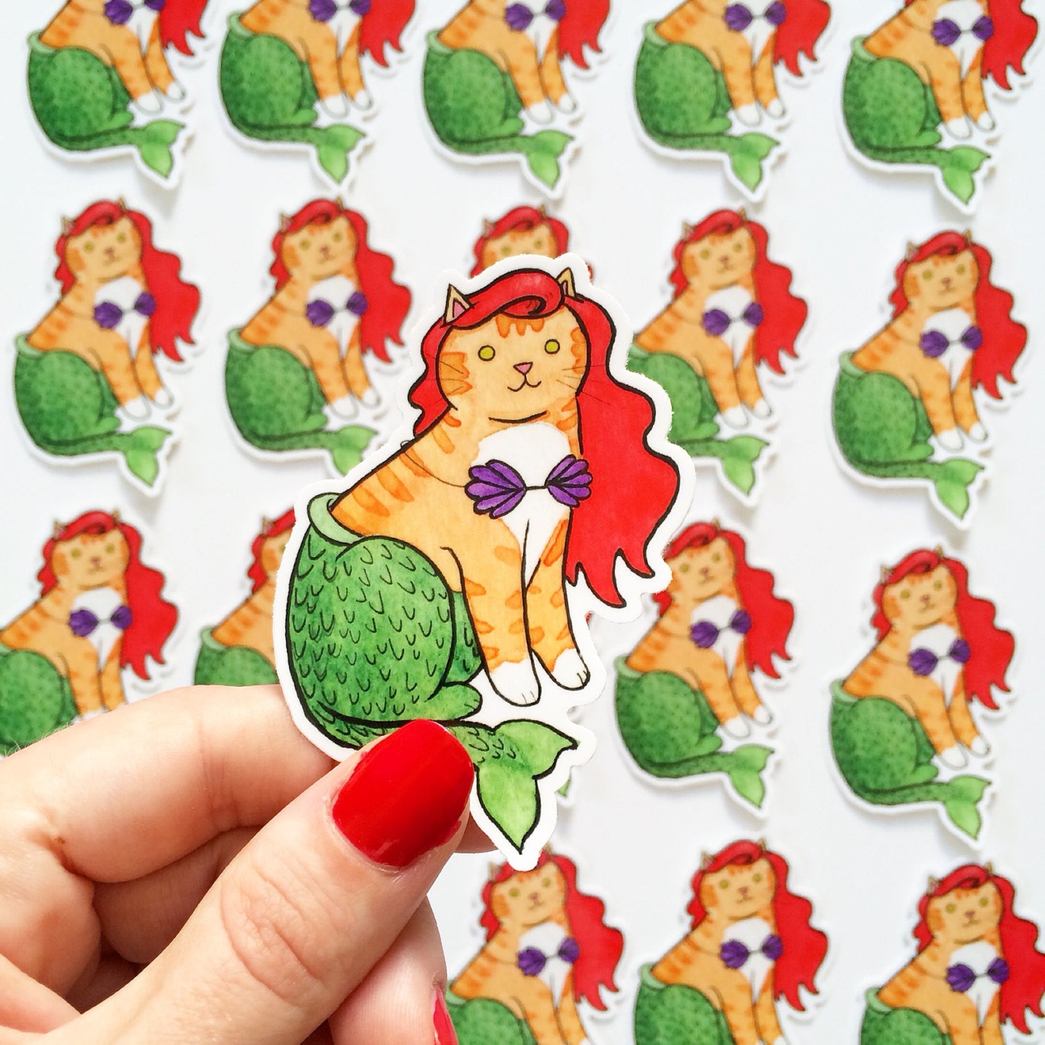 Mermaid Cat Vinyl Sticker