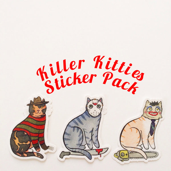 Killer Kitties Stickers 3 Pack