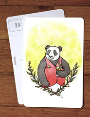 Panda Bear and Martini Card