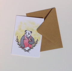 Panda Bear and Martini Card