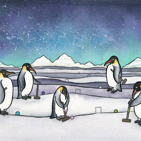 Penguins Playing Croquet