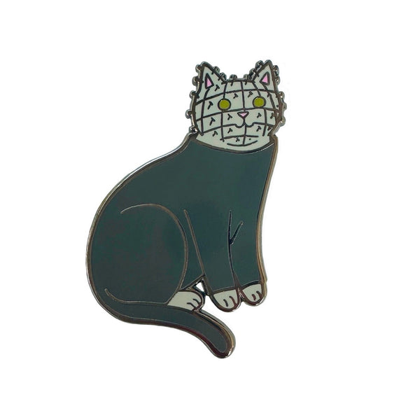 Pinhead Cat Enamel Pin