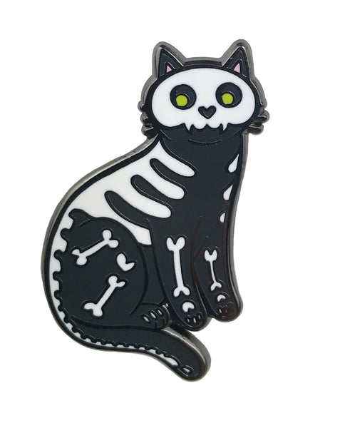 Halloween Cats 2021:  Skeleton Cat Enamel Pin
