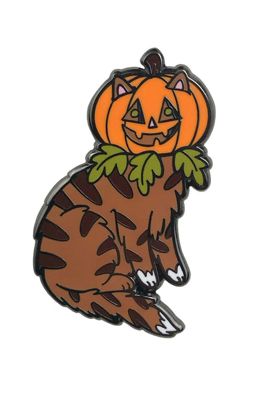 Halloween Cats 2021:  Pumpkin Head Cat Enamel Pin