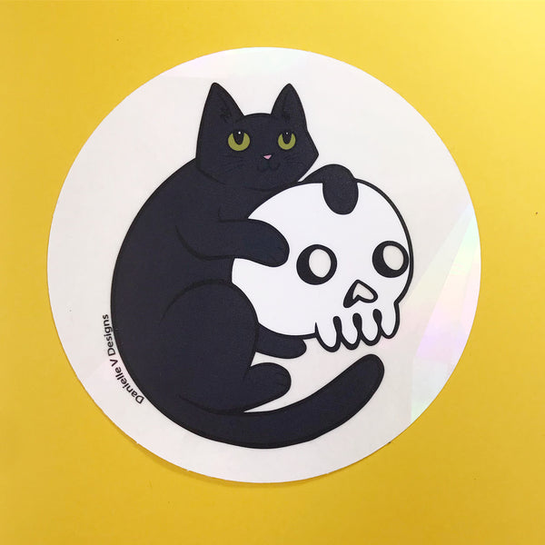 Cat and Skull Rainbow Maker Decal