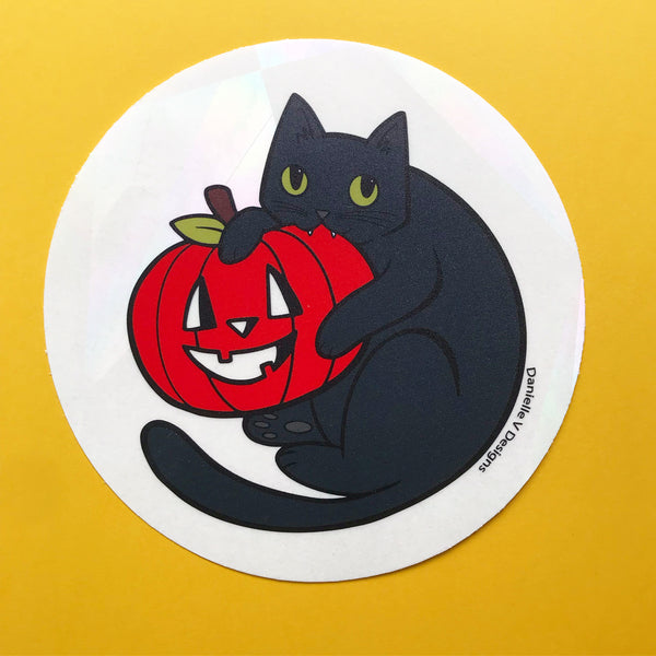 Cat and Pumpkin Rainbow Maker Decal