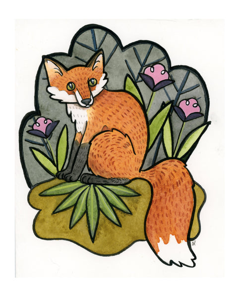 Fox and Flowers