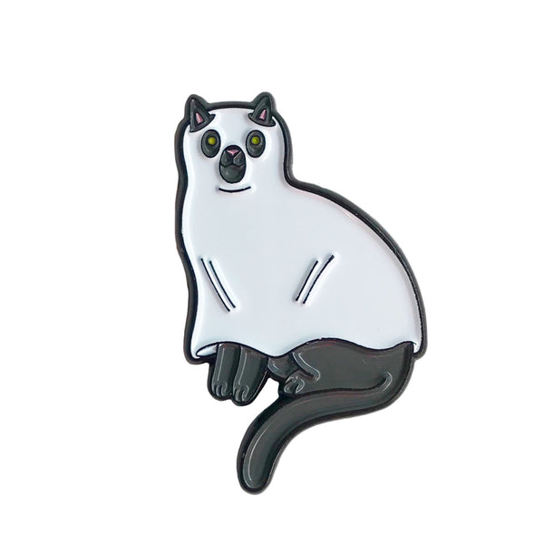 Ghost Cat Enamel Pin