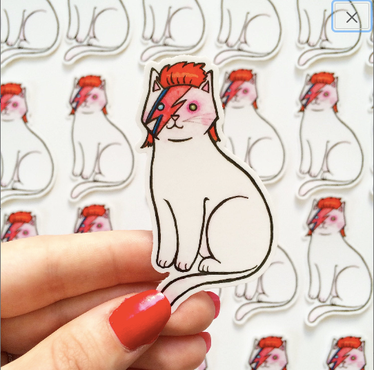 Bowie Cat Vinyl Sticker