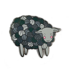 Grey Yarn Sheep gunmetal enamel pin SALE