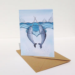 Narwhals in Love  Art Card