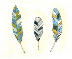 Feathers Art Print  - Feathers - Print - Watercolor - 5x7