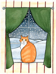 Winter Cat Greeting Card