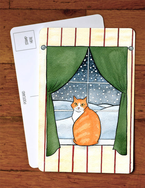 Winter Cat Greeting Card