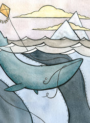 Blue Whales Flying Kites