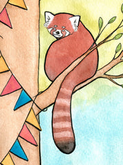 Red Pandas Hanging Banner for a Party