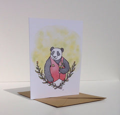 Panda Bear and Martini Card