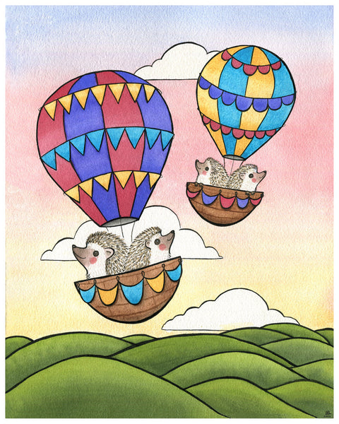 Hedgehogs in Hot Air Balloons