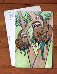 Sloth Garden Art Card